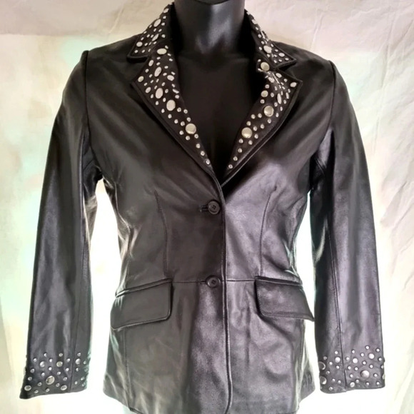 Pamela McCoy Studded Leather Jacket EUC ❤️ - Picture 15 of 16
